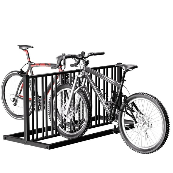 GIOTORENT Dual-Sided Bike Storage Rack Holds 10 Bikes, Heavy Duty Freestanding Bicycle Parking Stand All-Steel, Indoor Outdoor Garage Organizer （61"x31"x29.3"）