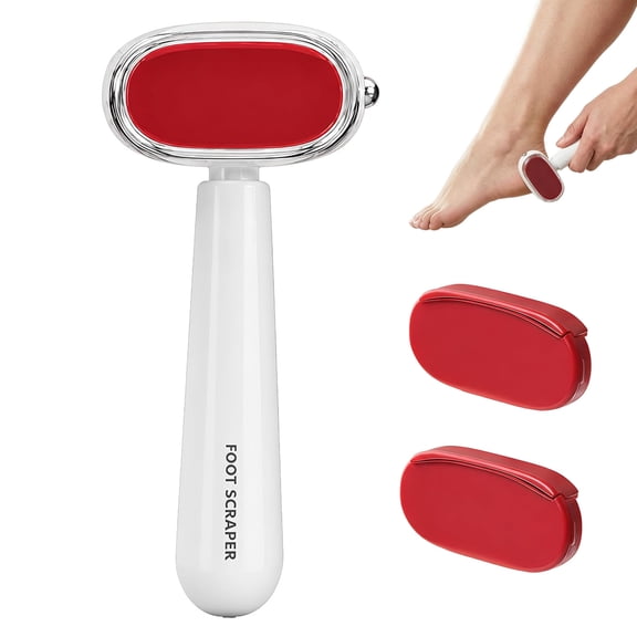 Dual Sided Callus Remover, Stainless Steel Foot File & Tough Scraper, Pedicure Tool (Red, 1PC)