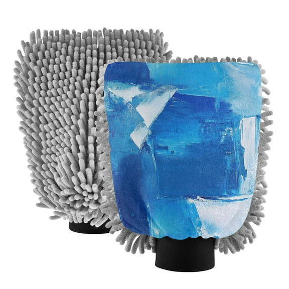 Dual-Sided Car Wash Gloves Car Washing Mitts with Elastic Cuffs An Acrylic on Canvas Painting