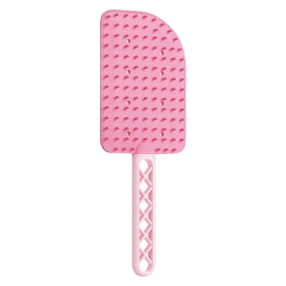Dual-Sided Cat Deshedding Brush, Pet Grooming Comb for Loose Fur Removal, Massaging Scraper Tool, Indoor Shedding Control Tool, Pink