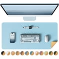 thumbnail image 1 of Dual-Sided Desk Pad, Leather Desk Mat, Natural Cork Desk Pad Protector, Large Mouse Pad for Desk, Waterproof Desk Blotter Pad, Desk Writing Pad for Office Work/Home (23.6"x11.8"), 1 of 8