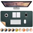 thumbnail image 1 of Dual-Sided Desk Pad, Leather Desk Mat, Natural Cork Desk Pad Protector, Large Mouse Pad for Desk, Waterproof Desk Blotter Pad, Desk Writing Pad for Office Work/Home (23.6"x11.8"), 1 of 4