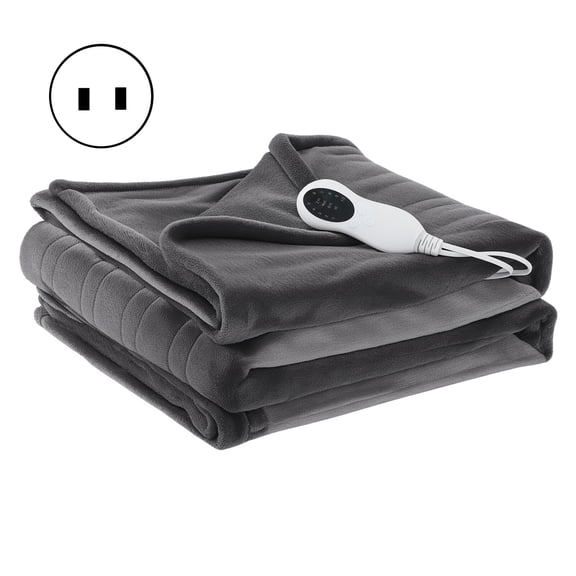 Dual-Sided Flannel Electric Heating Blanket,10 Levels Adjustable Temperature Over-Heat Protection Heated Quilt,Auto-off 1-12 Hours Time Settings Thickened Winter Heated Blanket