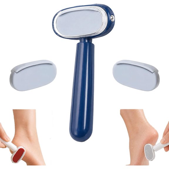Dual-Sided Foot Callus Remover, Dual Sided Foot File Callus RemoverReplaceable Stainless Steel Blade Foot Scraper, Portable Daily Foot Care Tool for Dry Dead Skin & Hard Cracked Heels