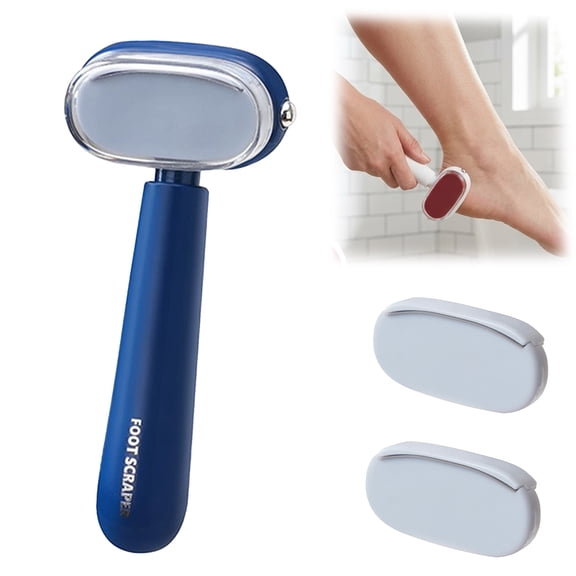 Dual Sided Foot Callus Remover, Heelsmith Foot Scraper for Dead Skin and Hard Skin, Stainless Steel Pedicure Tool for Wet Use (Blue, 1PC)