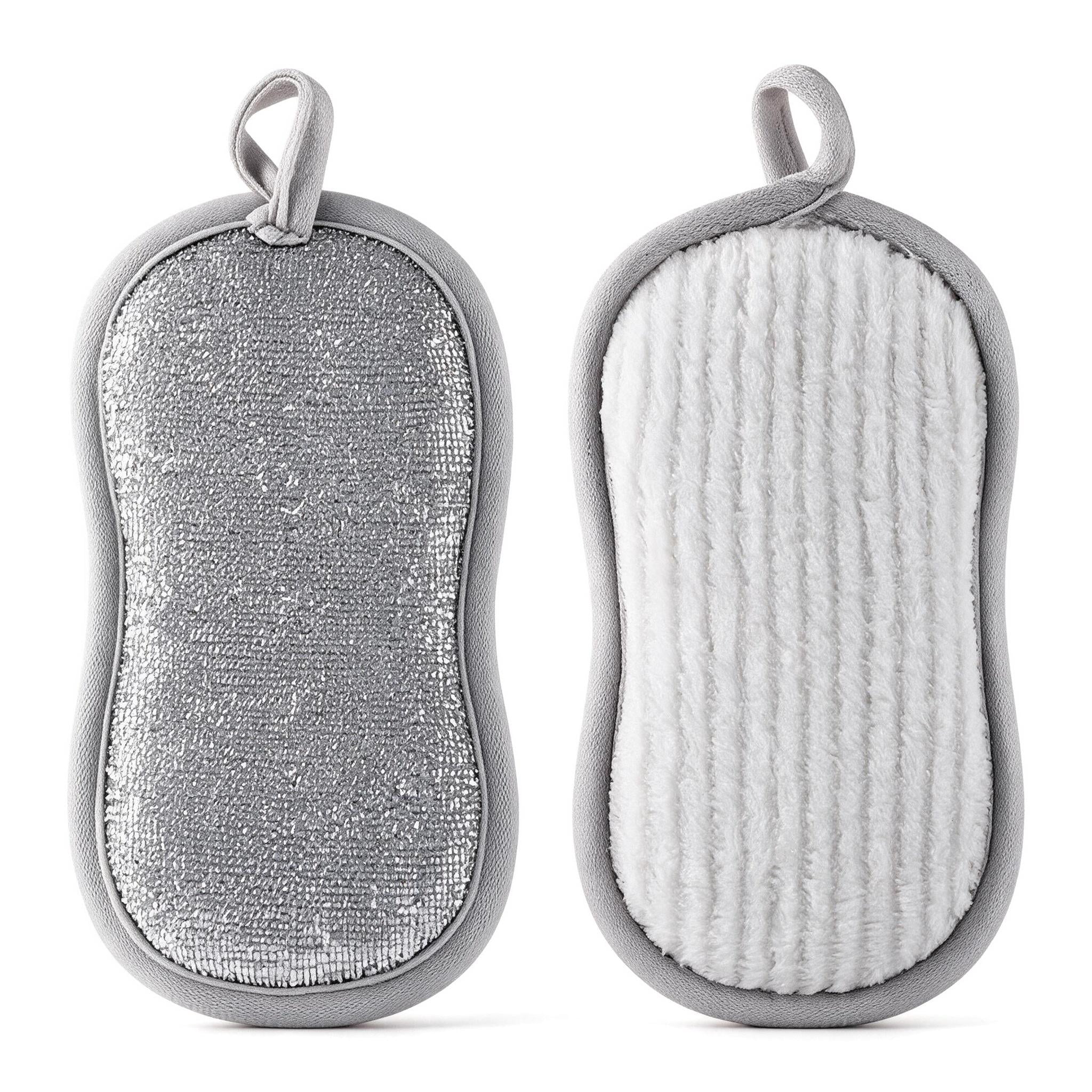 Easy Scrub Fast Dual Sided Kitchen Scrub Sponge, Metal Wire Surface for Heavy-Duty ...
