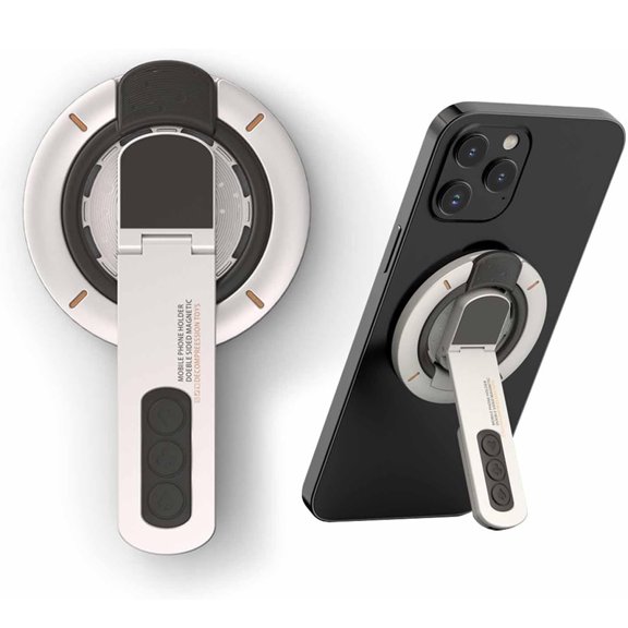 Dual-Sided Magnetic Portable Multi-Function Phone Ring Holder 360 ° Rotating Desktop Stand Compatible with Multiple Phone Models