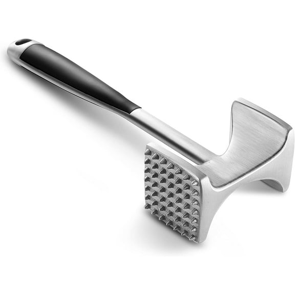 Dual-Sided Meat Tenderizer Hammer - Comfort-Grip Handle, Heavy Duty Mallet for Steak, Beef, Fish, Garlic, Ice, Dishwasher Safe
