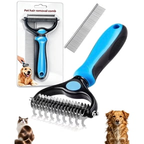 Dual-Sided Pet Grooming Comb for Dogs & Cats – 2-in-1 Dematting Brush & Undercoat Rake for Long, Thick, Curly & Double-Coated Pets