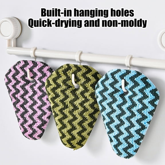 Dual Sided Scrub Sponge, Nylon Scrubber for Kitchen, Non Scratch Scouring Pad for Dishes and Pots, Reusable Dish Sponge for Household Cleaning