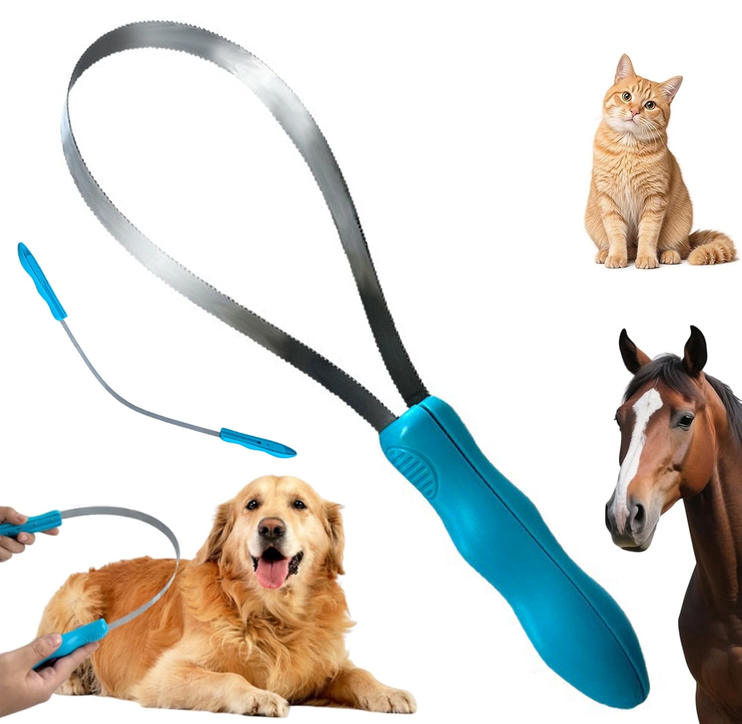 Dual Sided Shedding Blade for Cats Dogs Brush Horse DeShedding