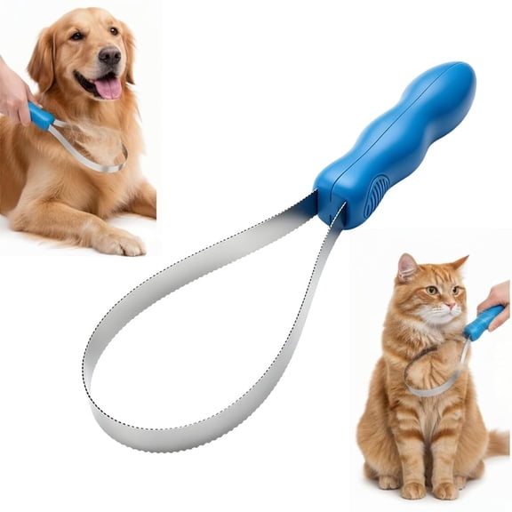 Top Paw Shedding Blade for Cats & Dogs, Stainless Steel Shedding Blade Deshedding Tool, Curry Comb Pet Grooming Brush for Loose Hair Removal on Short & Long Coats (1PC)