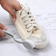 thumbnail image 1 of Dual-Sided Shoe Cleaning Brush with Long Handle, Soft and Stiff Bristles for Footwear and Upholstery, Ergonomic Household Cleaning Tool(Gray A), 1 of 6