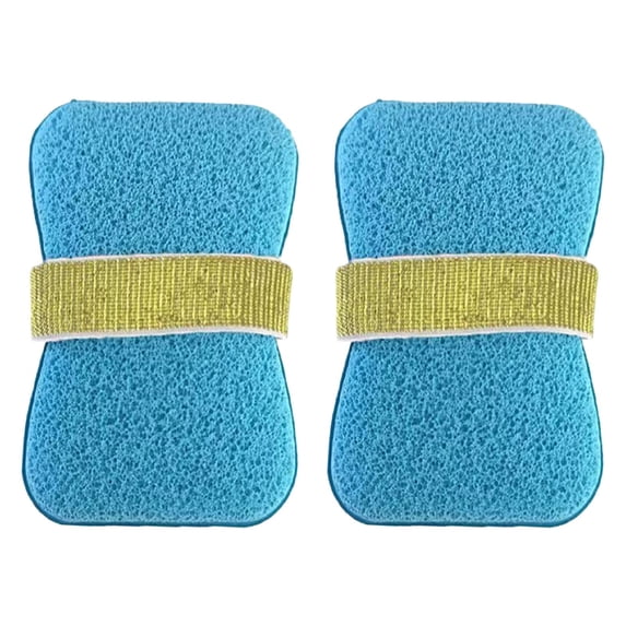 Dual Sided Soap Exfoliating Bath Sponge 2 Pack, Shower Soap Holder Sponge, Soft Foam Exfoliating Body Scrubber Pad, Portable Lather Soap Saver Pouch, Reusable Cleansing Bath Accessory