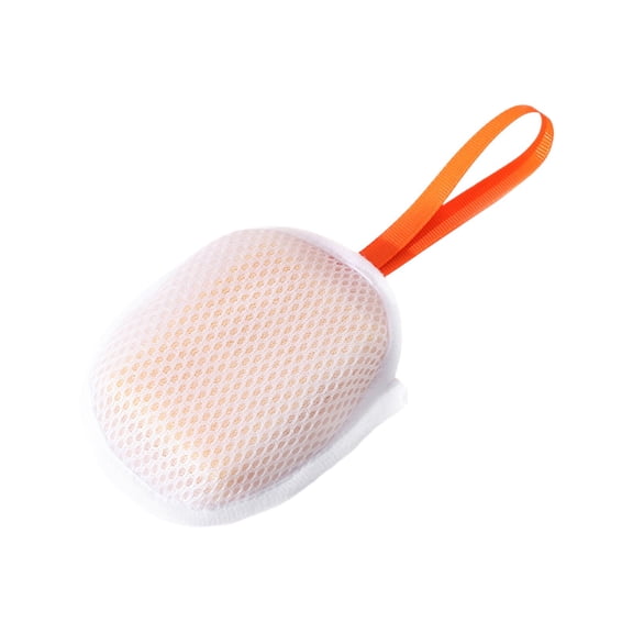 Dual-Sided Soap Foaming Mesh Bag for Facial Cleanser & Shower Gel | Exfoliating & Lathering Net Pouch | Durable, Quick-Dry Polyester with Hanging Rope | Ideal for Daily Bathing & Skincare White