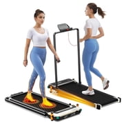 Dual-Sided Walking Pad with Handle, 2.5HP Quiet Motor, 4MPH Max Speed, 150kg Capacity, Dual LED Display, Manual Incline & Built-in Foot Massager Akluer 520A-B