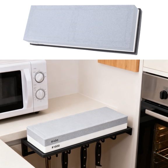 Dual Sided Whetstone, Double Sided Sharpening Stone 2 Sided Whetstone 400 1000 Grit White Corundum with Non Slip Base for Knives Scissors Chisels Axes