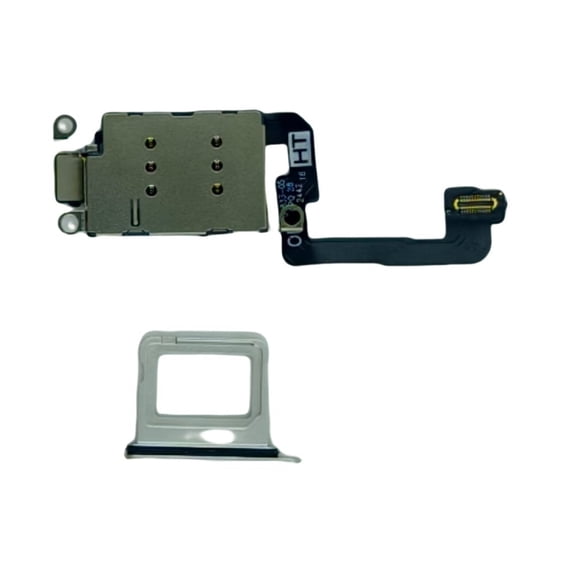 Dual Sim Reader and Sim Tray Compatible With iPhone 16 Plus White