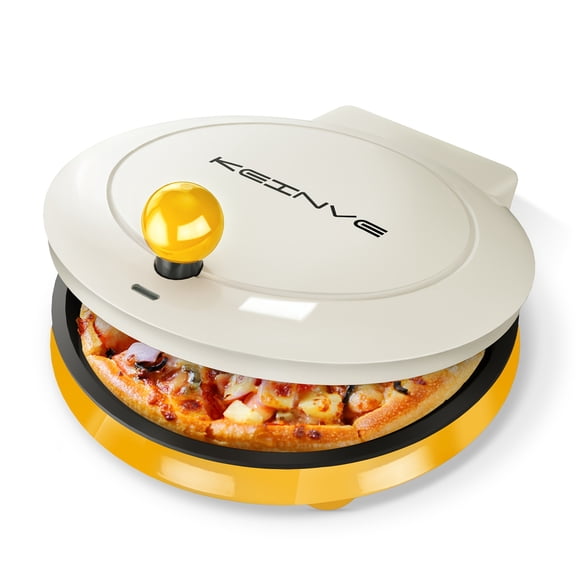 Dual-Size Indoor Electric Grill & Pizza Maker Set: 12-inch Smokeless Grill with Timer + 8.5-inch Nonstick Griddle, 180° Reversible for BBQ, Steak, Quesadilla, Sandwich, Perfect Holiday Gift