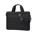 thumbnail image 1 of Dual-Size Laptop Tote Bag Professional Polyester Business Carryall 14.96x10.63in & 16.14x11.81in Lightweight Computer Briefcase Water-Resistant Shoulder Case(Black/A), 1 of 1
