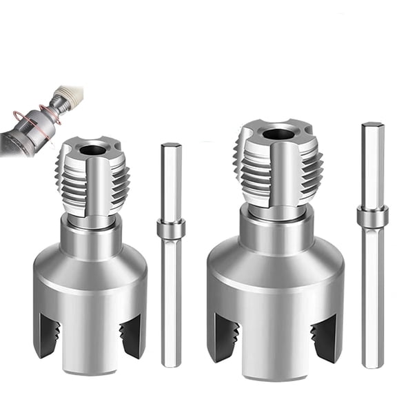 Dual-Size Pipe Tapping & Threading Tool – 1/2''&3/4'' Internal/External Integrated Threader, Electric Drill Compatible for Plumbing Installation & Repair