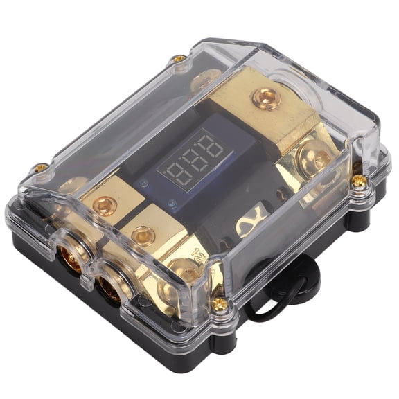 Dual Slot 1 in 2 Out Power Ground Distributor Block Splitter 100A Audio Fuse Holder 0 2 Gauge Cord for Car Vehicles