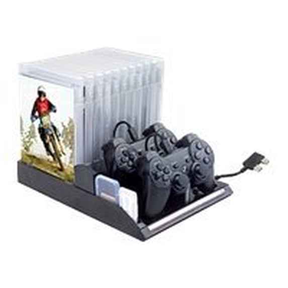 Intec Dual Charge Station - Charging stand - for Sony DualShock 3; Sony PlayStation 3, Sony PlayStation 3 Slim; SIXAXIS