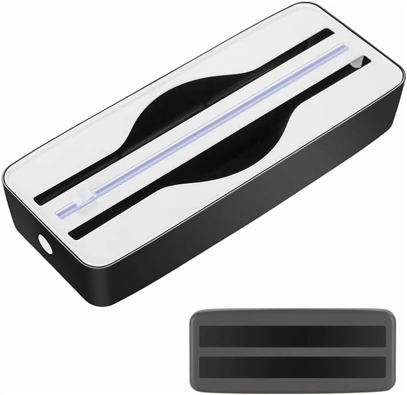 Dual-Slot Multifunctional Kitchen Cutter | For Cling Film, Aluminum Foil, and Parchment Paper Storage & Cutting | Easily Cut Two Materials at Once (Black(magnetic))