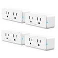 thumbnail image 1 of Dual Smart Plug 4 Pack, 15A WiFi Bluetooth Outlet, Work with Alexa and Google Assistant, 2-in-1 Compact Design, Home App Control Remotely with No Hub Required, Timer, FCC and ETL Certified, 1 of 4