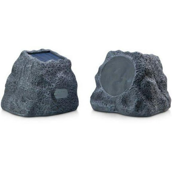 Dual Solar Wireless Speakers System, Slate Gray