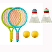 Dual Sport Racket Combo Set - Badminton Tennis Pair with Shuttlecocks Balls Interactive Family Activity Indoor Outdoor Recreation Game Lightweight Kit