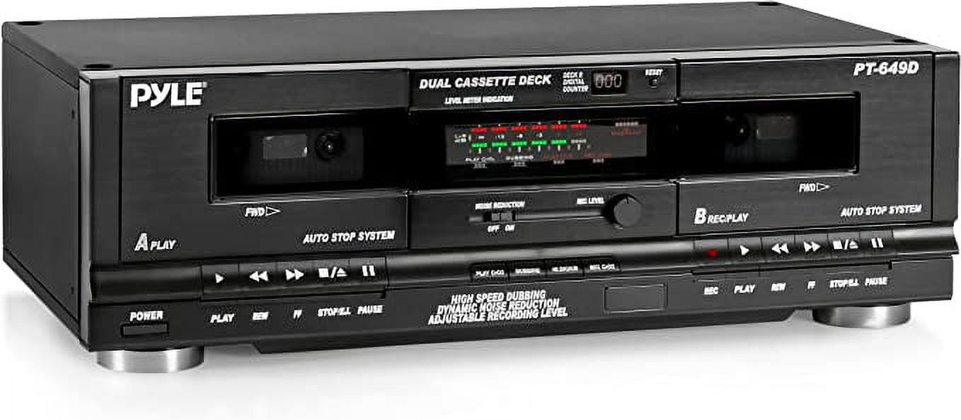 Dual Stereo Cassette Tape Deck Clear Audio Double Player Recorder