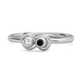 thumbnail image 1 of Dual Stone 0.10 Cts Black Spinel 925 Sterling Silver Infinity Lovers Women Valentines Day Gifts Ring, 1 of 3