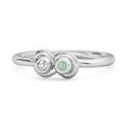 thumbnail image 1 of Dual Stone 0.10 Cts Emerald 925 Sterling Silver Infinity Lovers Women Valentines Day Gifts Ring, 1 of 3