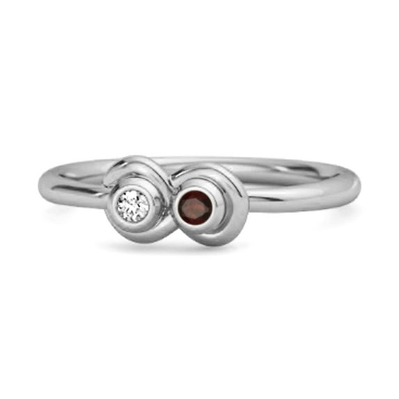 Dual Stone 0.10 Cts Garnet 925 Sterling Silver Infinity Lovers Women Valentines Day Gifts Ring