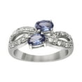 thumbnail image 1 of Mooneye Dual Stone 6x4MM Oval Blue Tanzanite 925 Sterling Silver Split Shank Women Wedding Ring, 1 of 5