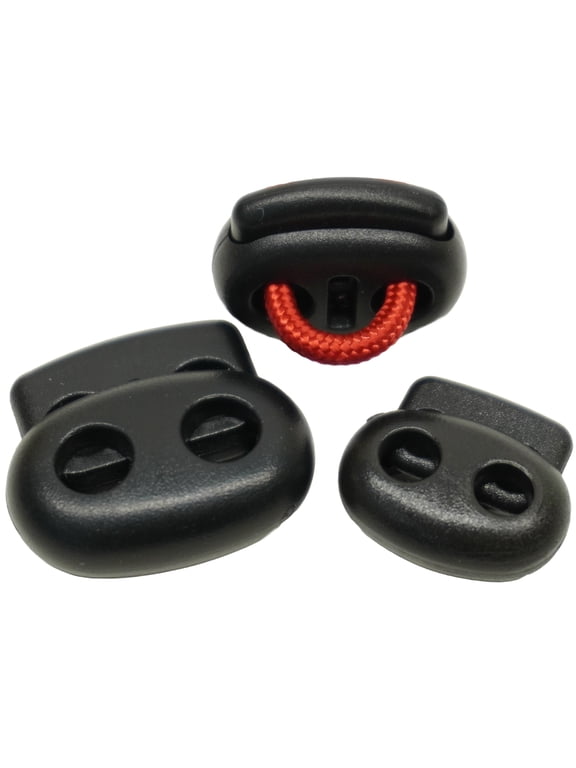 Dual Strand Adjustable Cord Lock for Hoodies Shoelaces Drawstring and Paracord 2mm - 5 pack