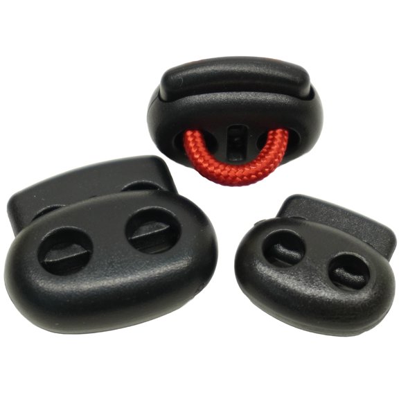 Dual Strand Adjustable Cord Lock for Hoodies Shoelaces Drawstring and Paracord 4mm - 10 pack