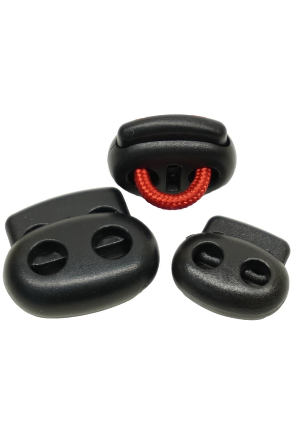 Dual Strand Adjustable Cord Lock for Hoodies Shoelaces Drawstring and Paracord 4mm - 5 pack