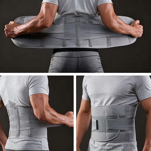 Dual Strap Back Brace with Removable Support Stays Lumbar Waist Belt for Men Women Lifting Workout Fitness Posture Support(XL)