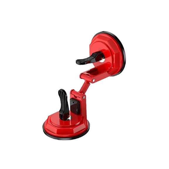 Dual Suction Cup Door Stopper - Heavy-Duty Security Door Blocking Device for Home & Hotel, Portable Anti-Theft Door Stop for Living Alone, Red