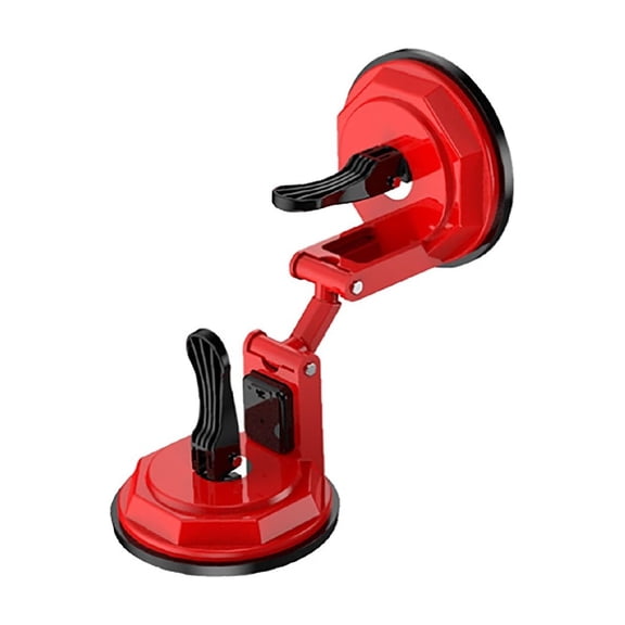 Dual Suction Cup Door Stopper - Heavy-Duty Security Door Blocking Device for Home & Hotel, Portable Anti-Theft Door Stop for Living Alone, Red