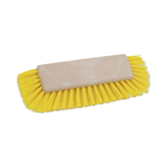 Boardwalk® Dual-Surface Scrub Brush, 10", Yellow