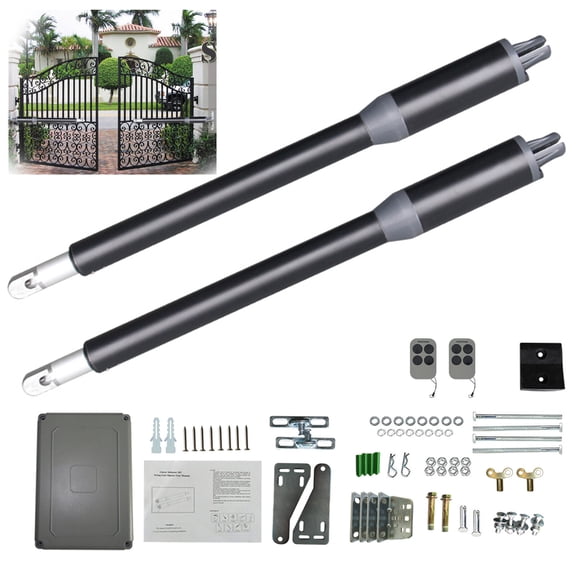 Dual Swing Gate Opener  Heavy Duty 650 Lbs Electric Automatic Gate Operator with Remote, 24V DC Motor, Obstacle Detection, Soft Start/Stop, Manual Release Key  for Single or Double Driveway Gates