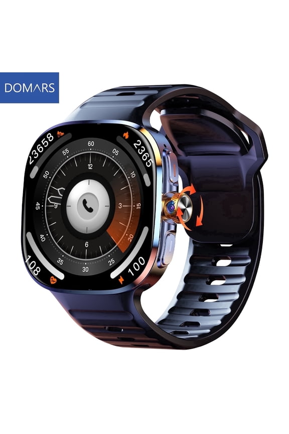2.4" Amoled Smart Watch with Bezelless Display, Rotatable Camera, Android Ios Support, Gps, 1100mAh Ultra-Long Battery, IP67 Waterproof