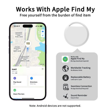 Dual System Tracker for ios and Android Bluetooth Tracker Smart Tags Compatible with Apple Find My (ios) & Google's Find Hub(Android) for Keys