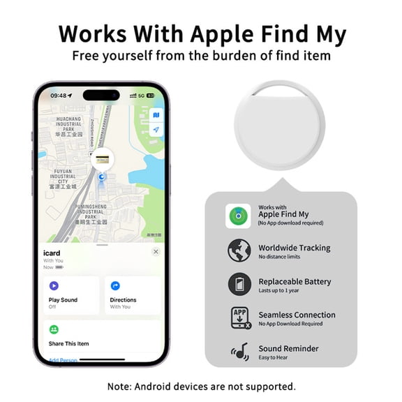 Dual System Tracker for ios and Android Bluetooth Tracker Smart Tags Compatible with Apple Find My (ios) & Google's Find Hub(Android) for Keys