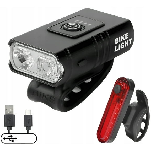 Dual T6 bicycle lights usb charging outdoor riding lights electric display red light warning lighting bicycle front light riding