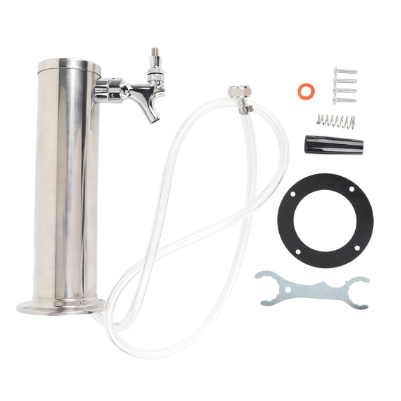 Single Tap Stainless Steel Draft Beer Tower 3 Inch Column Draft Beer Tower Dispenser Kit for Parties Pubs Restaurants