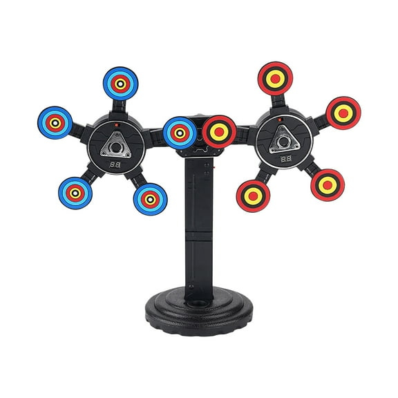 Dual Target Automatic Return Electronic Scoring System Rotating Shooting Game For Kids Practice Dart Board With Sound Lights 18.1X15.4In Portable